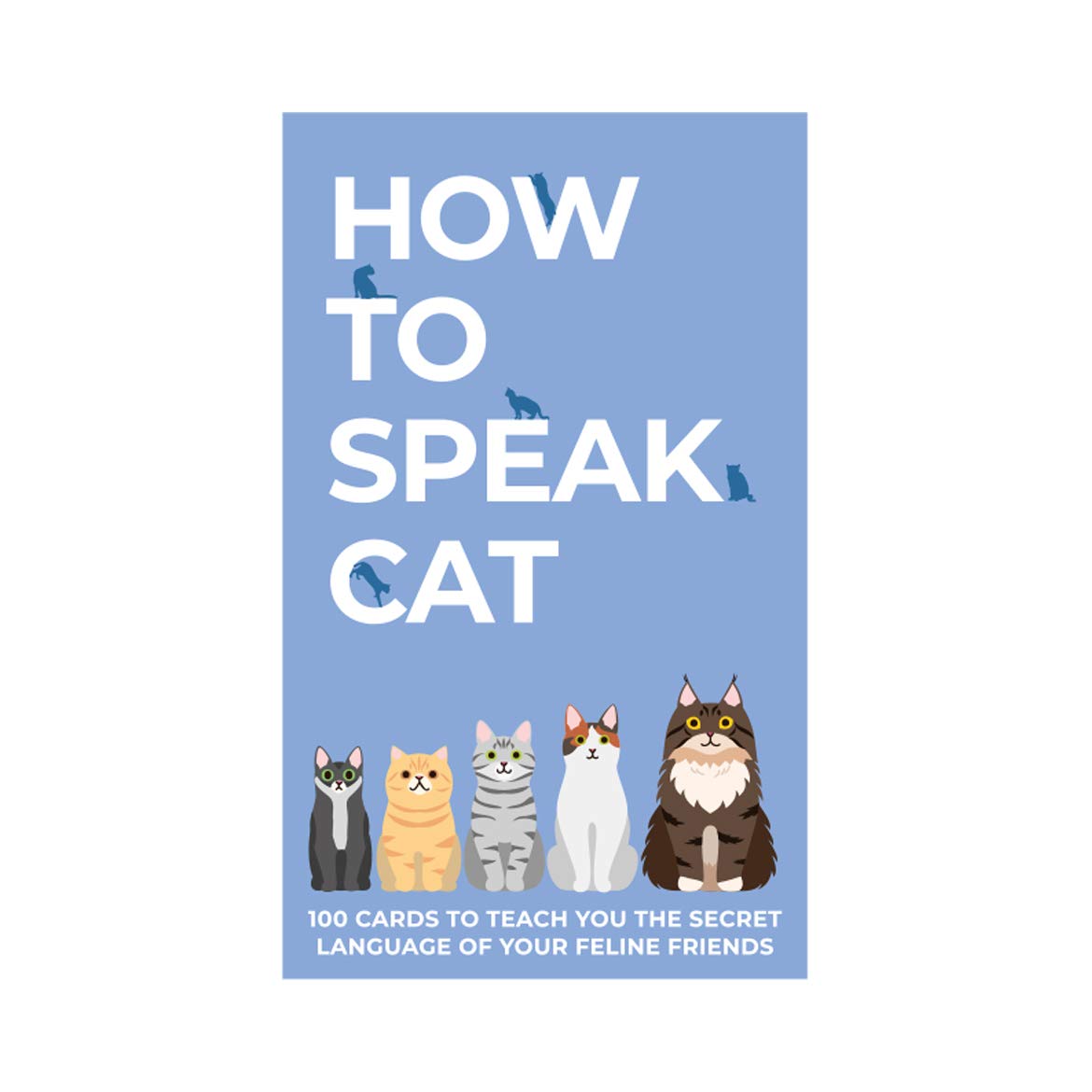 Gift Republic How To Speak Cat 100 Cards packaging and contents emphasize easy at-home learning