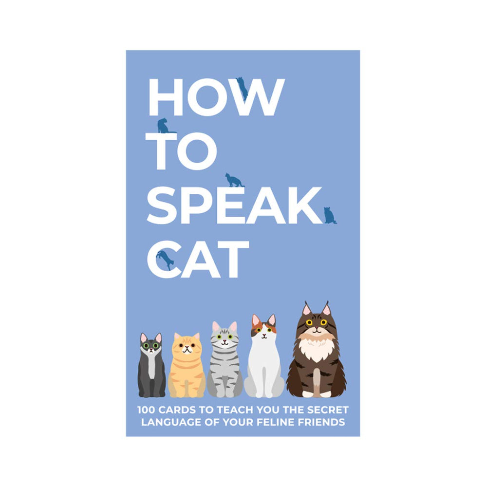 Gift Republic How To Speak Cat 100 Cards packaging and contents emphasize easy at-home learning