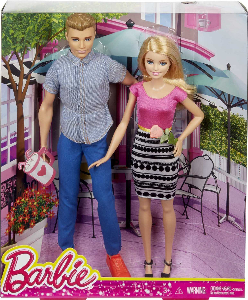 Gift-set of Barbie and Ken dolls enhances collection and gift-giving possibilities.