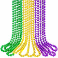GiftExpress 33-inch Mardi Gras gold beads close-up for festive look