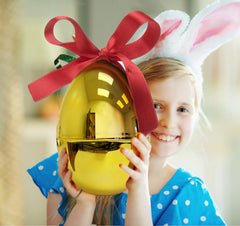 GiftExpress gold egg during Easter hunt decoration adds festive glow.