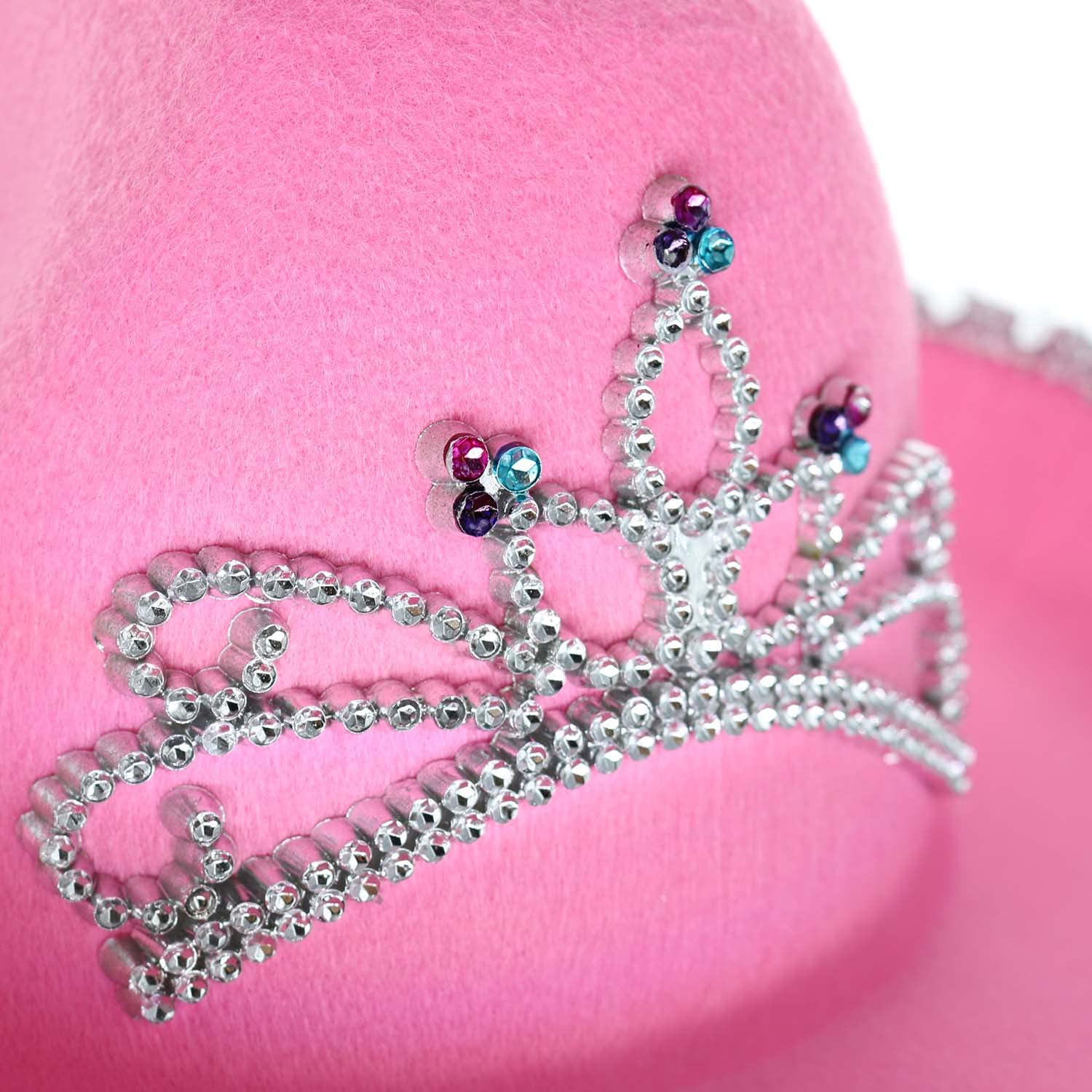 GiftExpress Felted Pink Hat with Sequins, adds sparkle to any western costume.