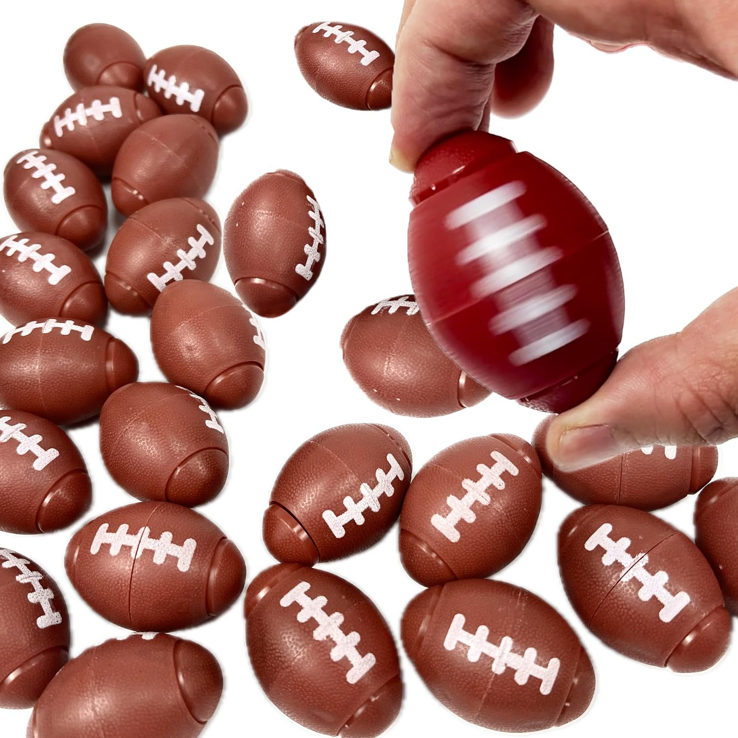 GiftExpress football fidget spinner 25-pack, ideal for party favors and kid-friendly fun.