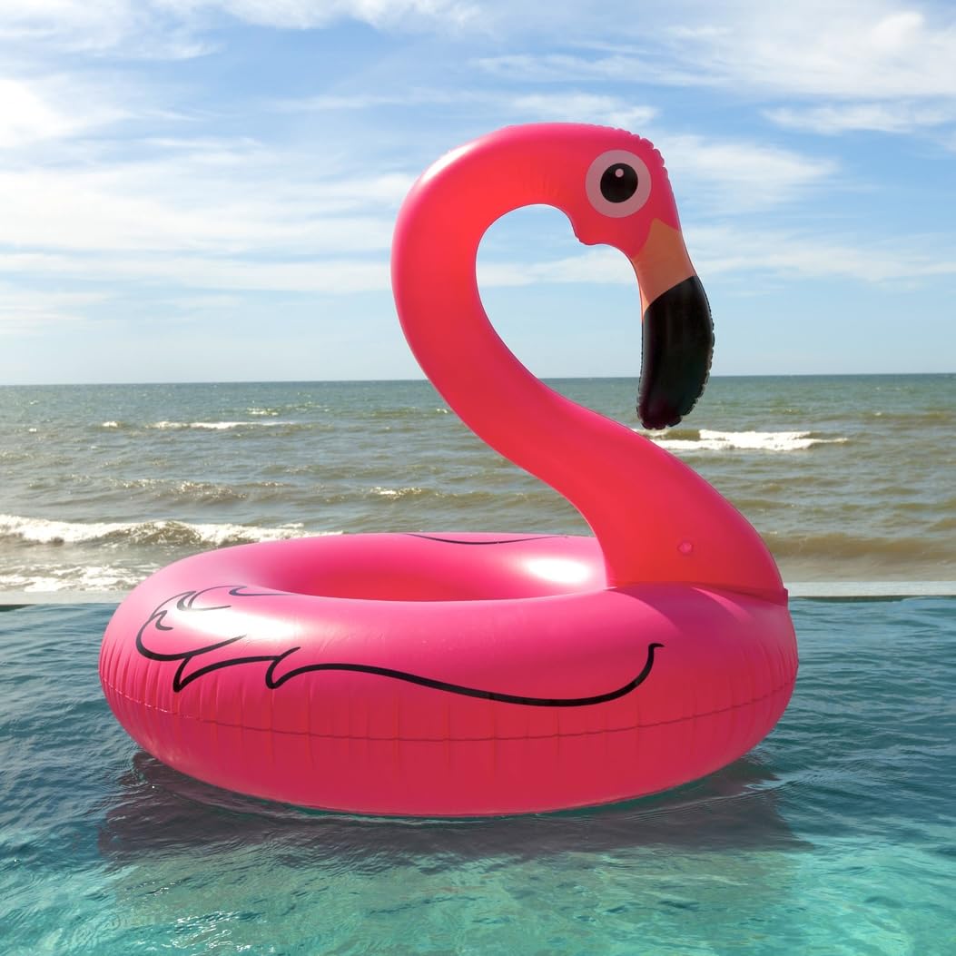 GiftExpress inflatable flamingo pool float ideal for pool parties and play