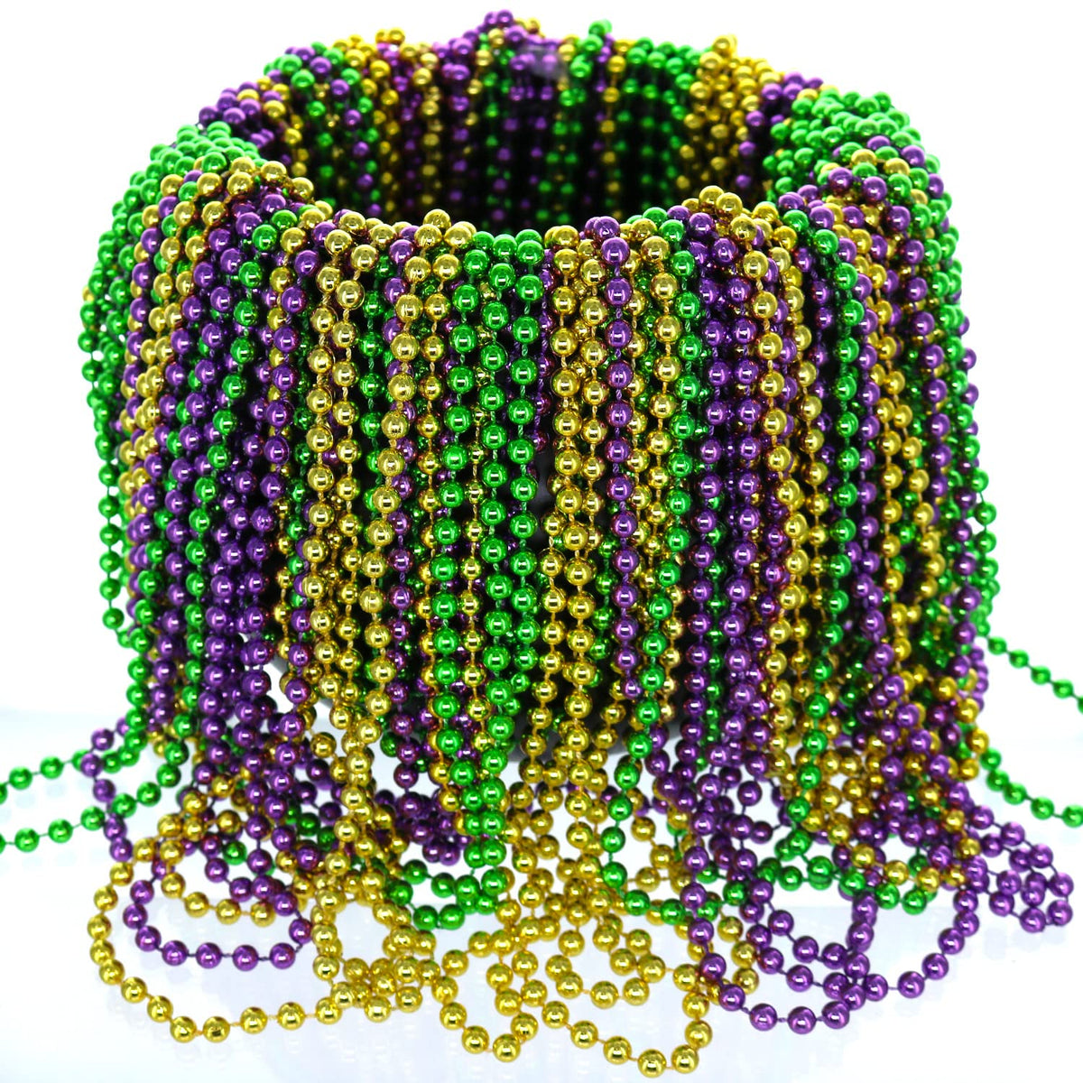GiftExpress purple Mardi Gras beads, 33 inches, perfect for parade throws.