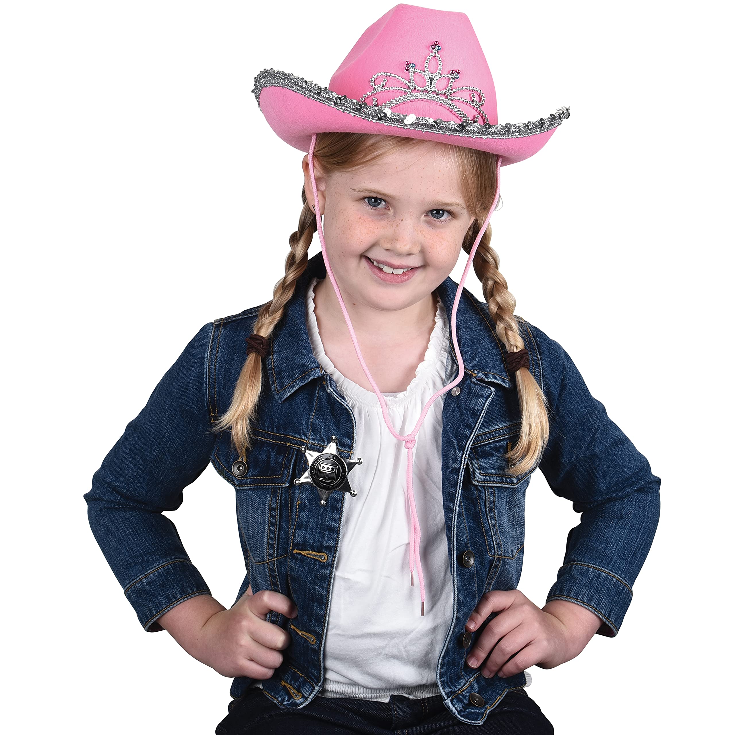 GiftExpress Pink Cowgirl Hat Crown and Brim, supports imaginative role-play.