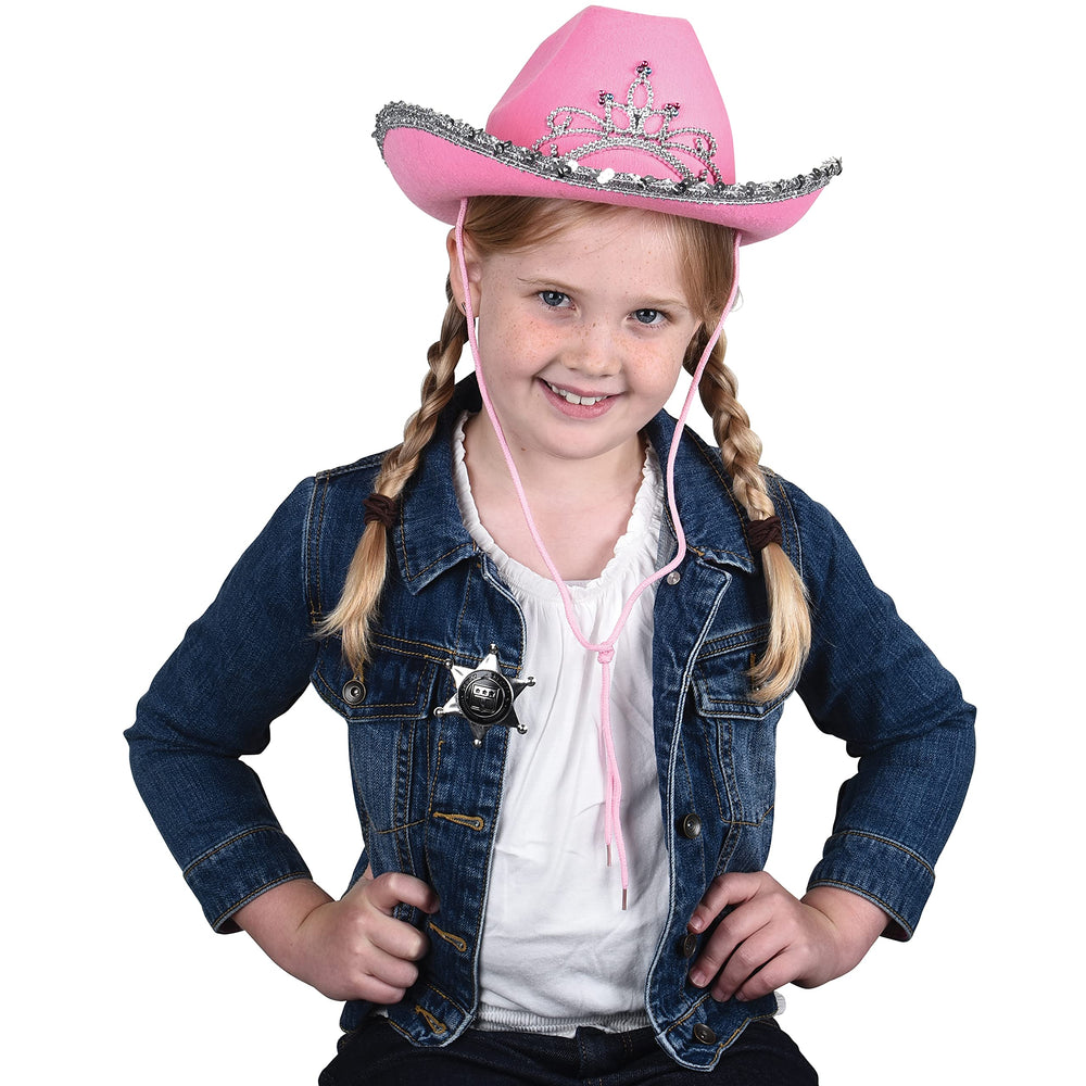 GiftExpress Pink Cowgirl Hat Crown and Brim, supports imaginative role-play.