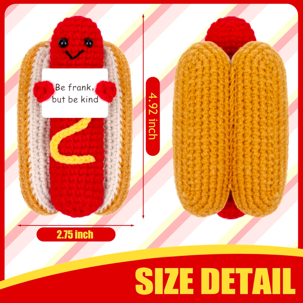 GIFTIARA emotional support hot dog crochet with cheerful card