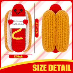 GIFTIARA emotional support hot dog crochet with cheerful card
