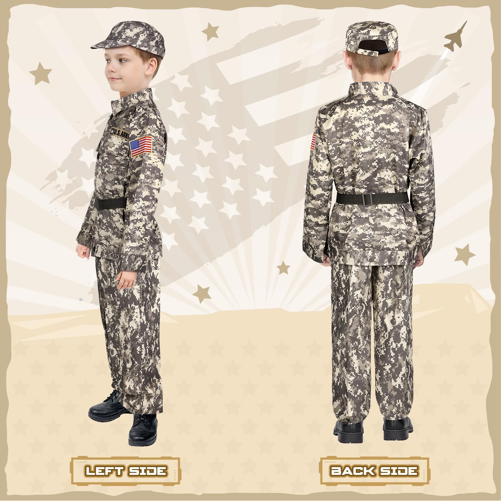 GIFTINBOX Army Costume hat for an authentic soldier look during games.