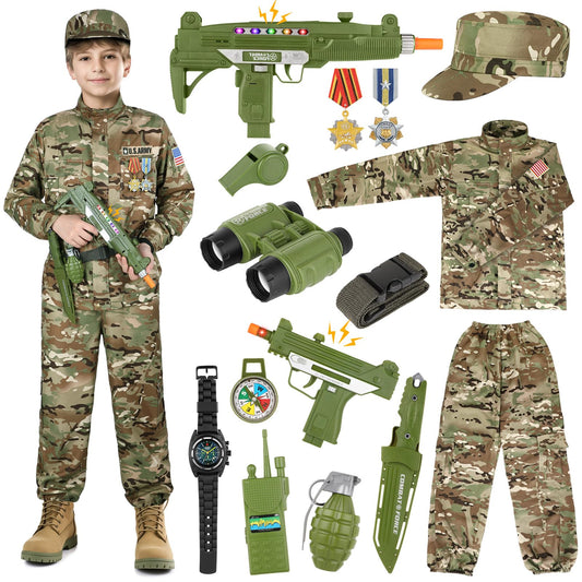 GIFTINBOX army costume top features a breathable stand-up collar for easy wear.