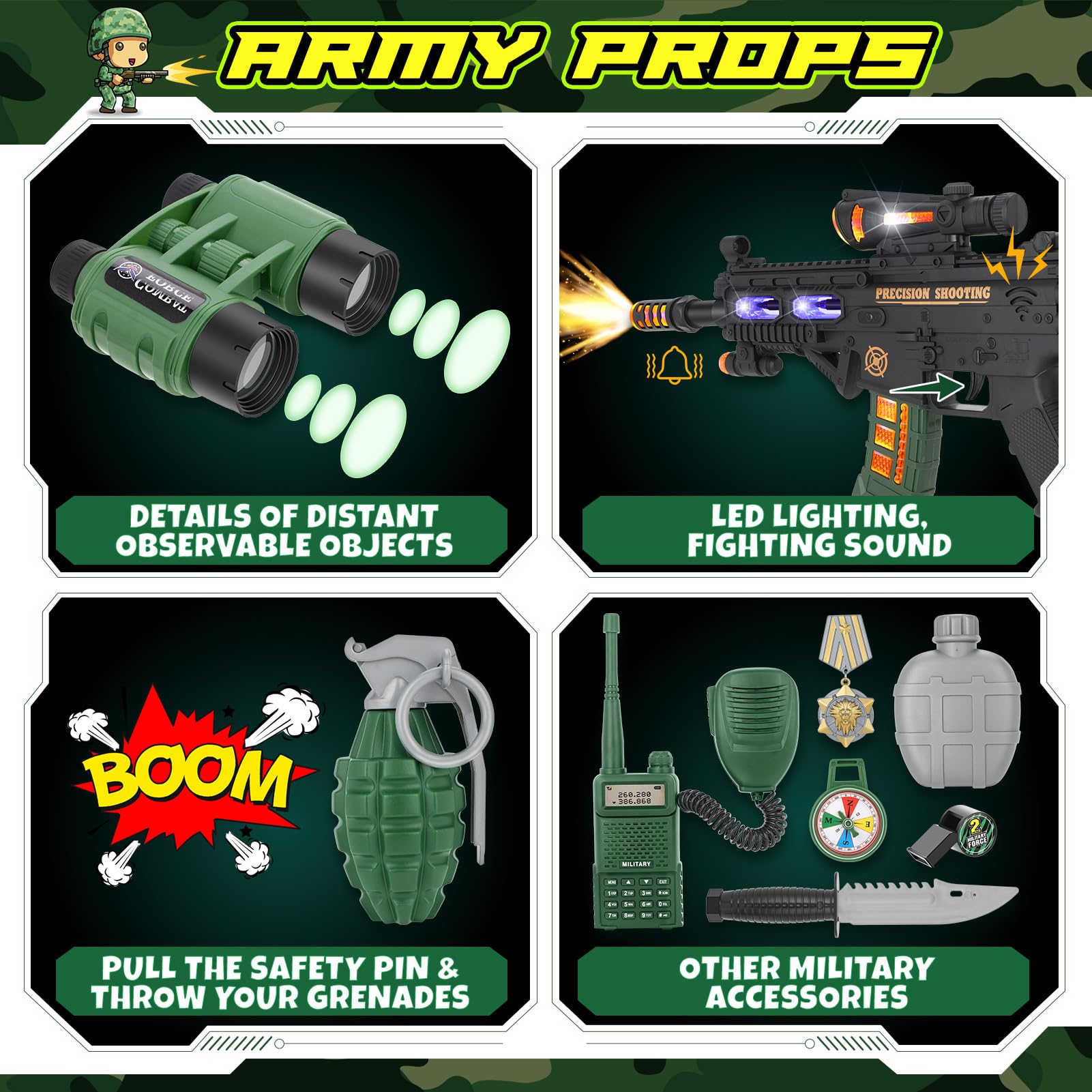 GIFTINBOX binoculars enhance scouting themed dress up adventures.