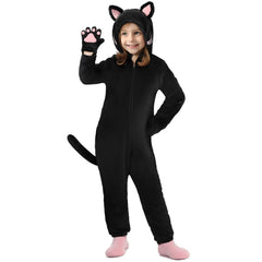 GIFTINBOX cat costume for girls with hooded onesie and ears, ideal for Halloween dress-up