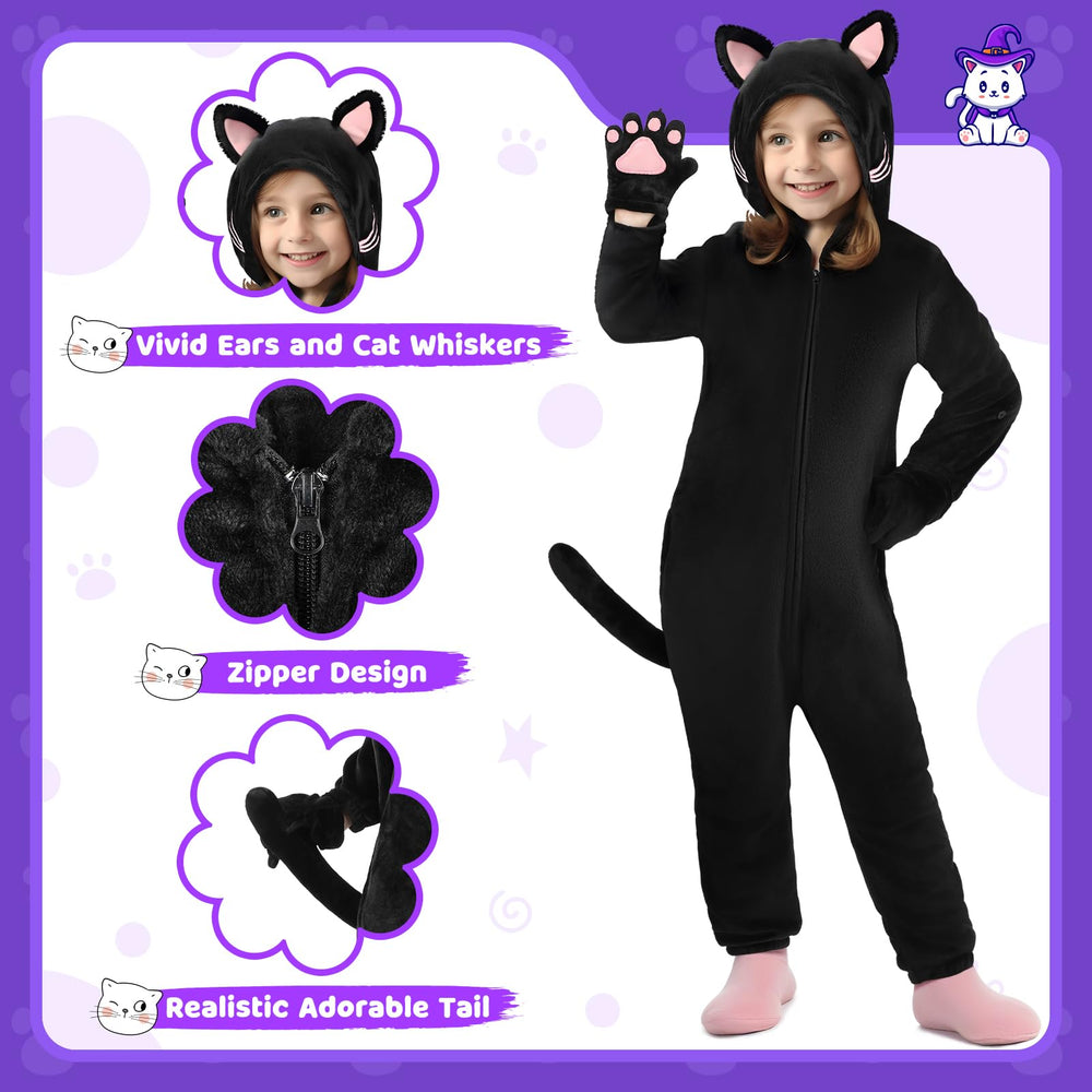 GIFTINBOX kids cat costume in microfleece fabric for cozy play