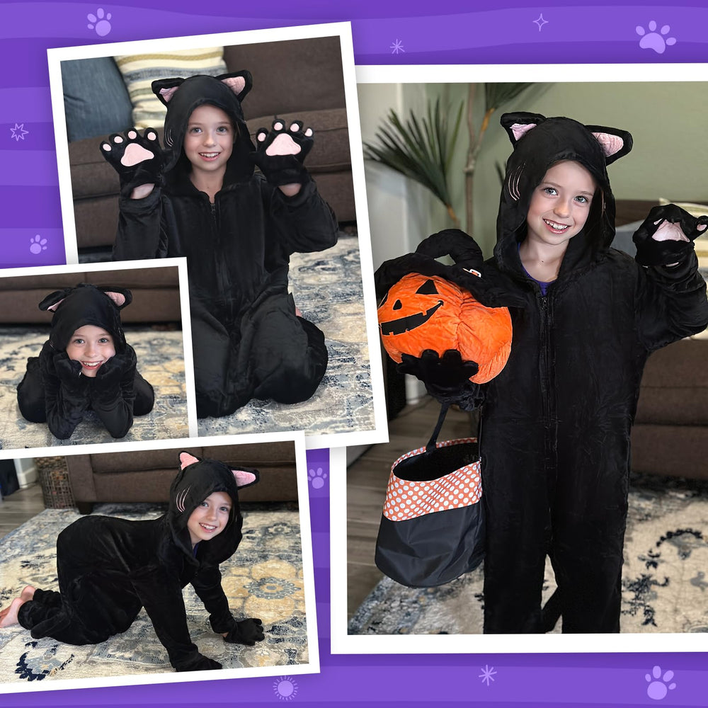 Giftinbox cat costume zipper closure for easy on and off by kids.