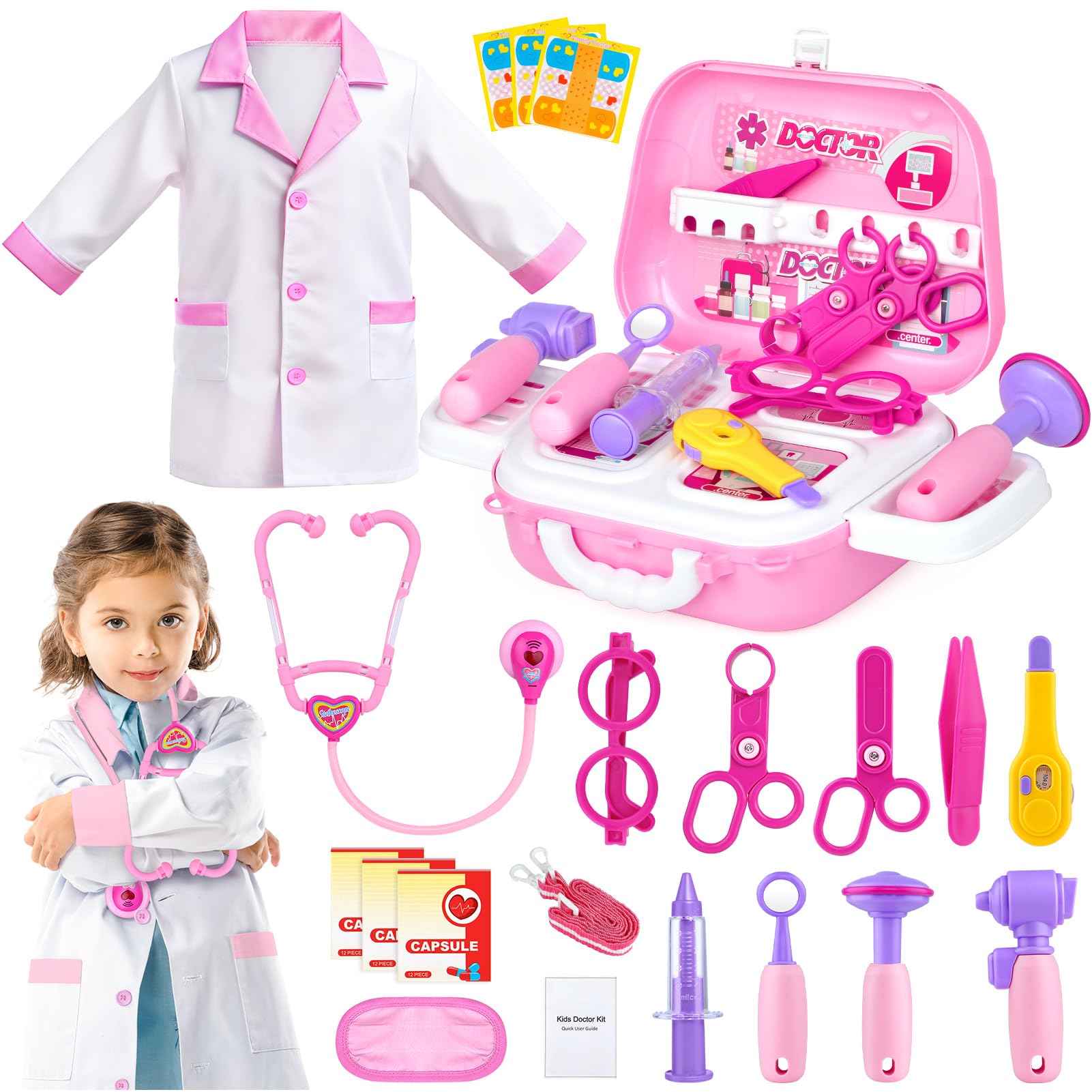 GiftinBOX doctor costume coat for imaginative play and patient interactions.