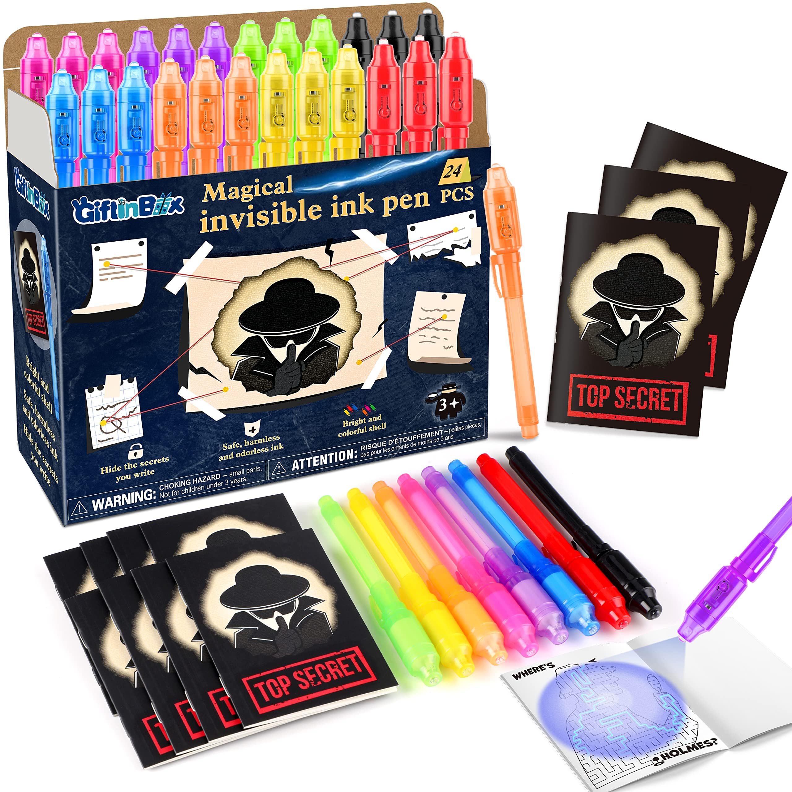 Giftinbox invisible ink pen 24-pack for secret messages on paper