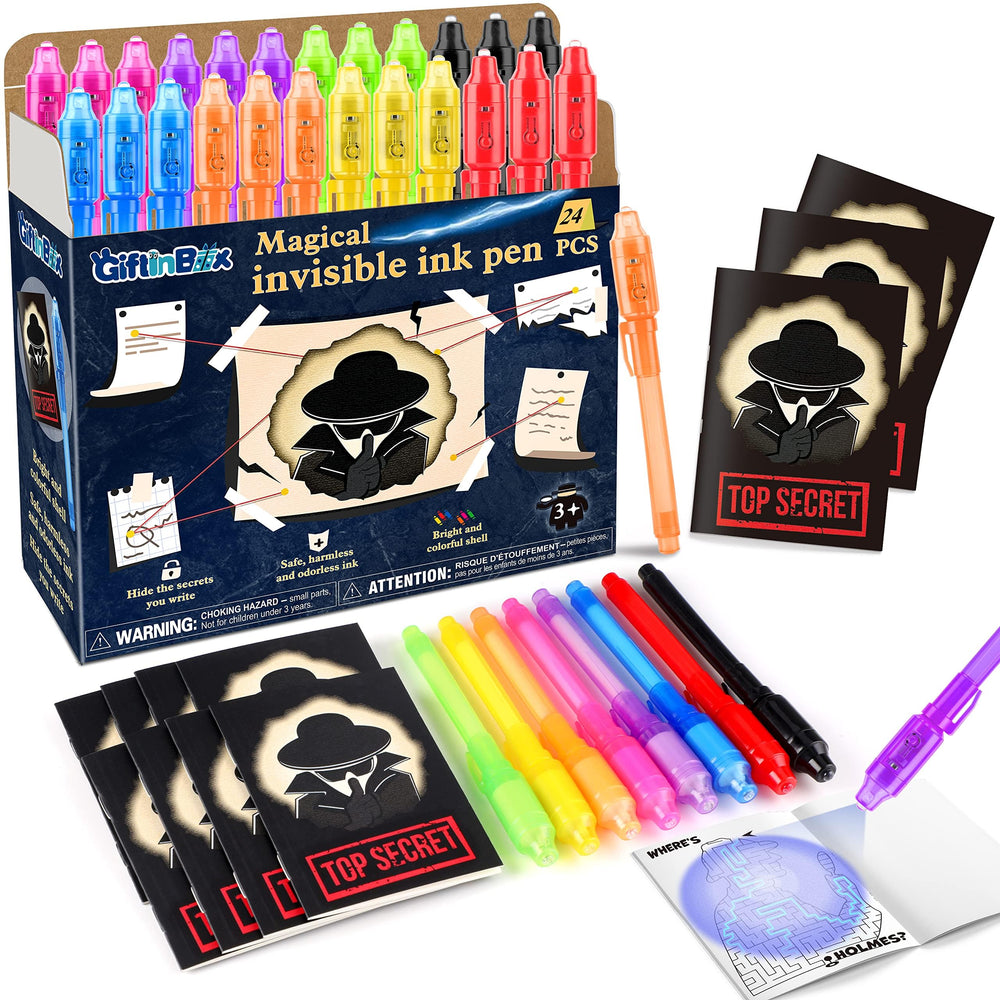 Giftinbox invisible ink pen 24-pack for secret messages on paper