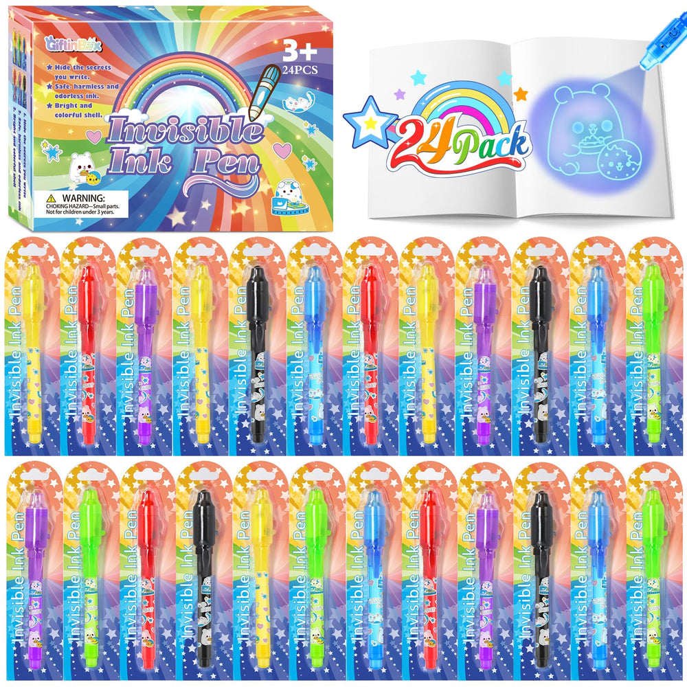 Giftinbox invisible ink pen set with 24 pens and secret message potential
