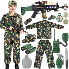 Giftinbox kids army costume camo uniform offers durable, breathable wear for all-day play