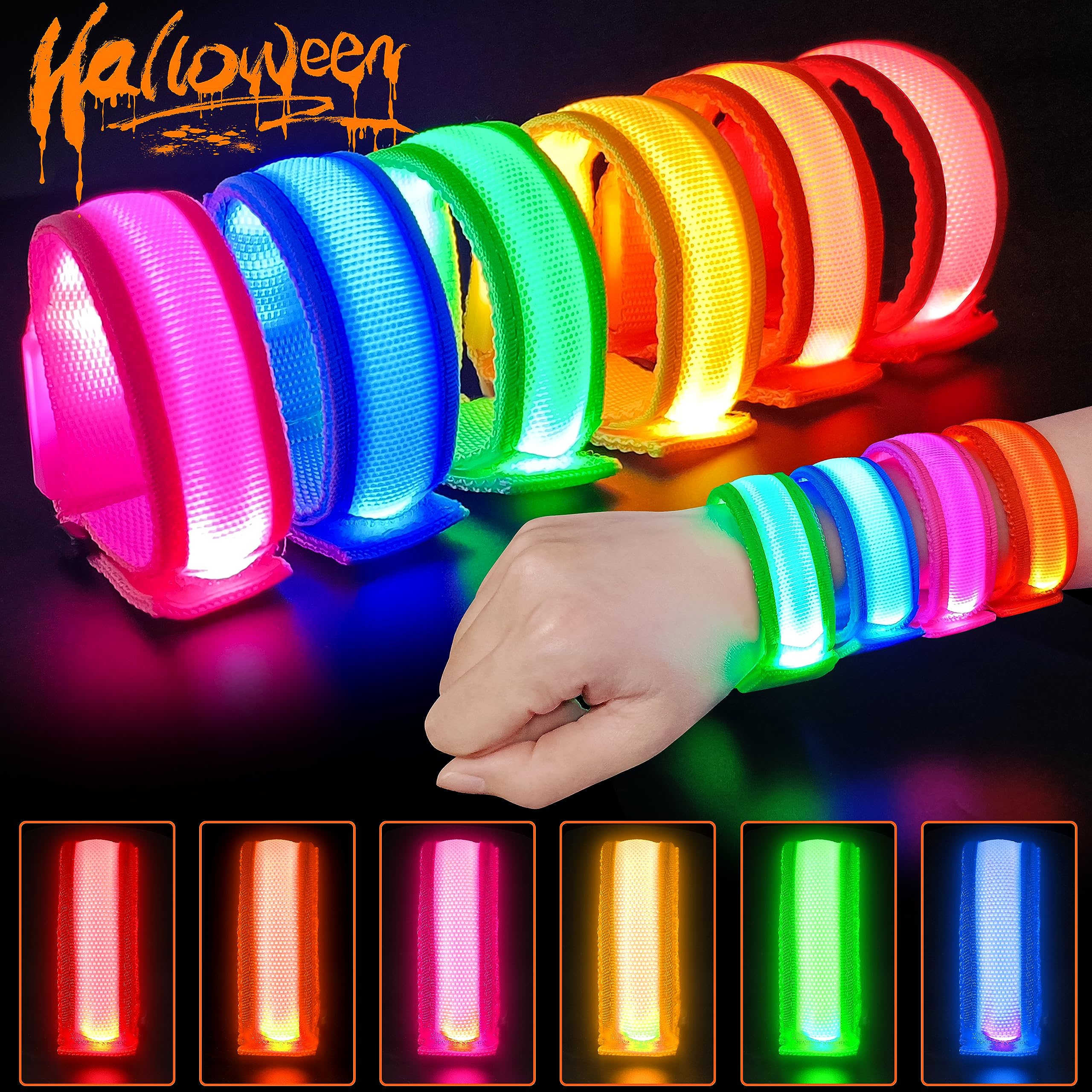 GIFTINBOX LED bracelets battery pack inside for long-lasting glow
