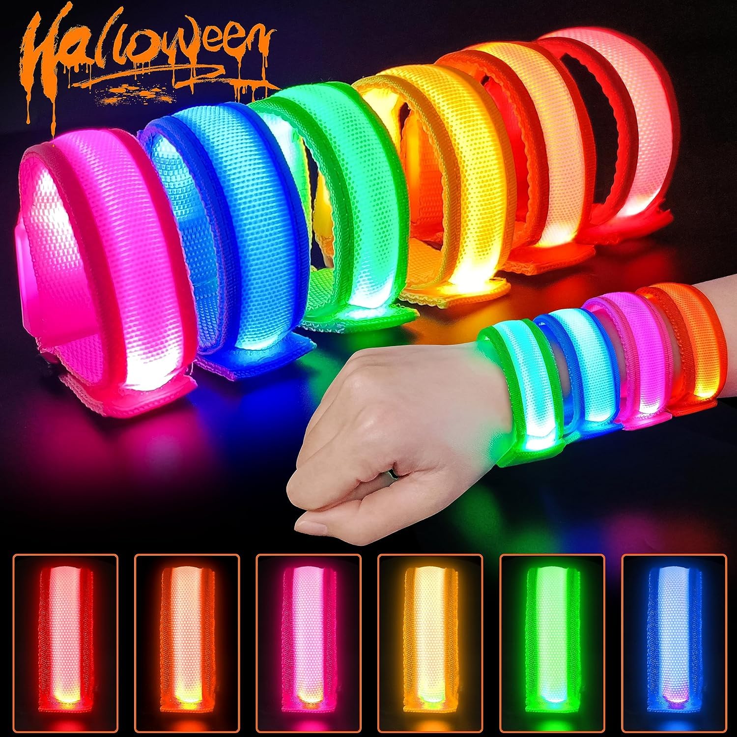 Giftinbox LED bracelets with three flash modes for customizable effects