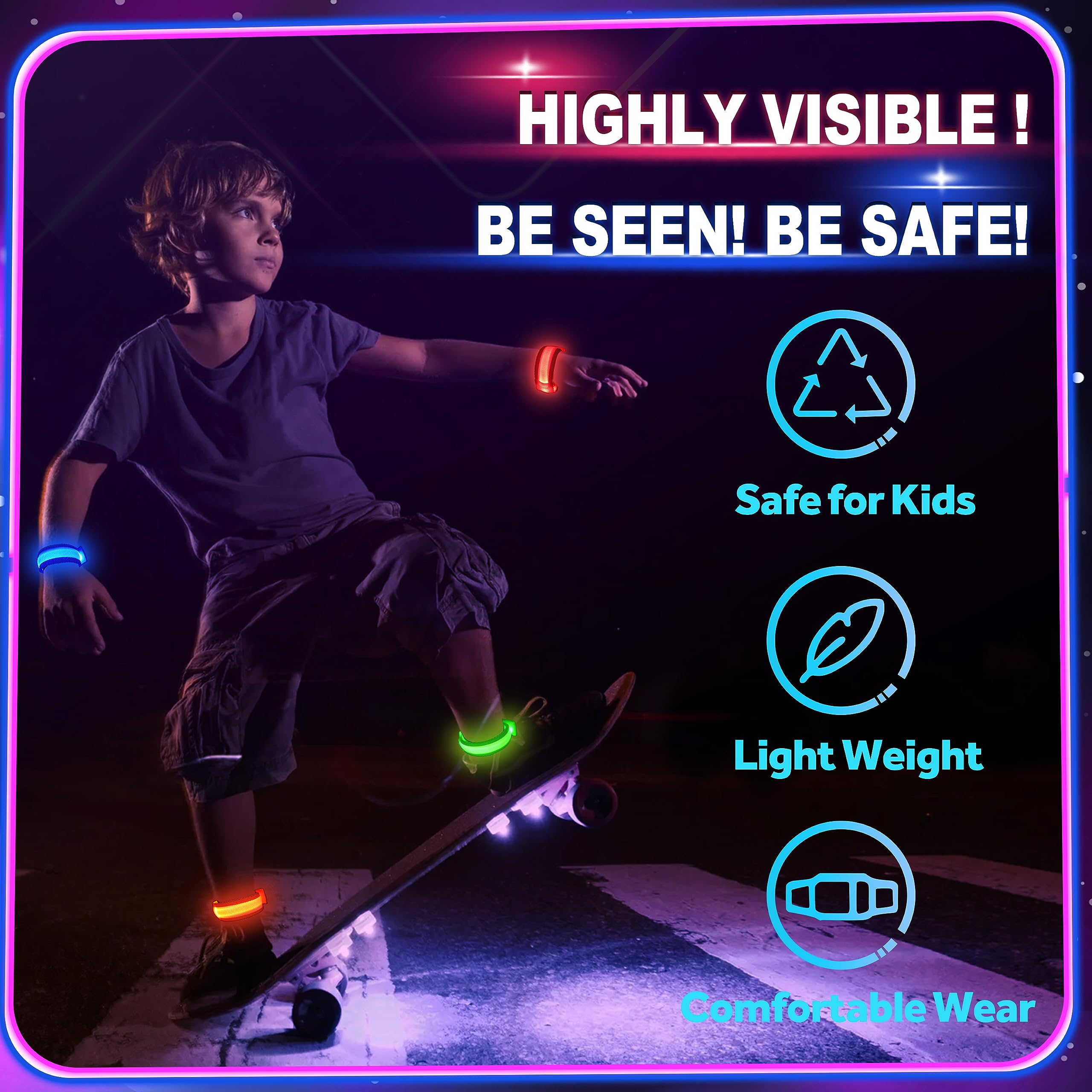 GIFTINBOX LED bracelets bright visibility at concerts and festivals