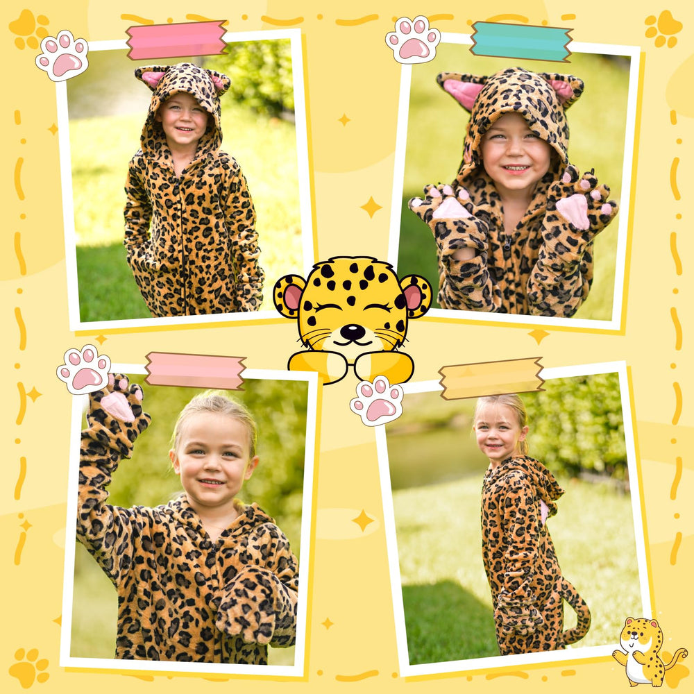 Giftinbox leopard costume front-zip design makes dressing quick.