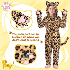 Giftinbox leopard costume gloves provide claw-like fun for imaginative play.