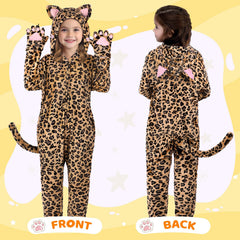 Giftinbox leopard hood with ears and whiskers for an authentic look.