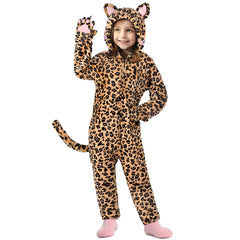 Giftinbox leopard costume for kids with a cozy hooded onesie.