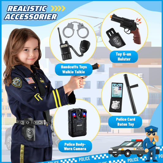 Giftinbox police costume accessories kit with practical props for realistic pretend play.