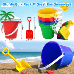 Giftinbox sand buckets 12-pack with smooth edges for safe sandcastle play