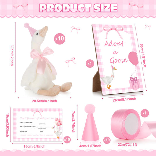 Giftlyze goose plush with party hat highlights adorable headwear accessory