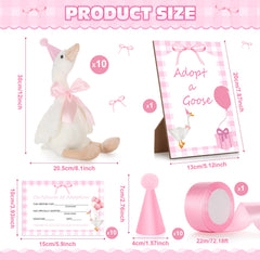 Giftlyze goose plush with party hat highlights adorable headwear accessory