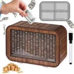 Giftota 4-in-1 piggy bank fully assembled with clear boards for easy saving tracking