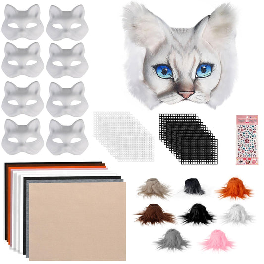 Giftota Therian mask kit blank cat mask for creative customization