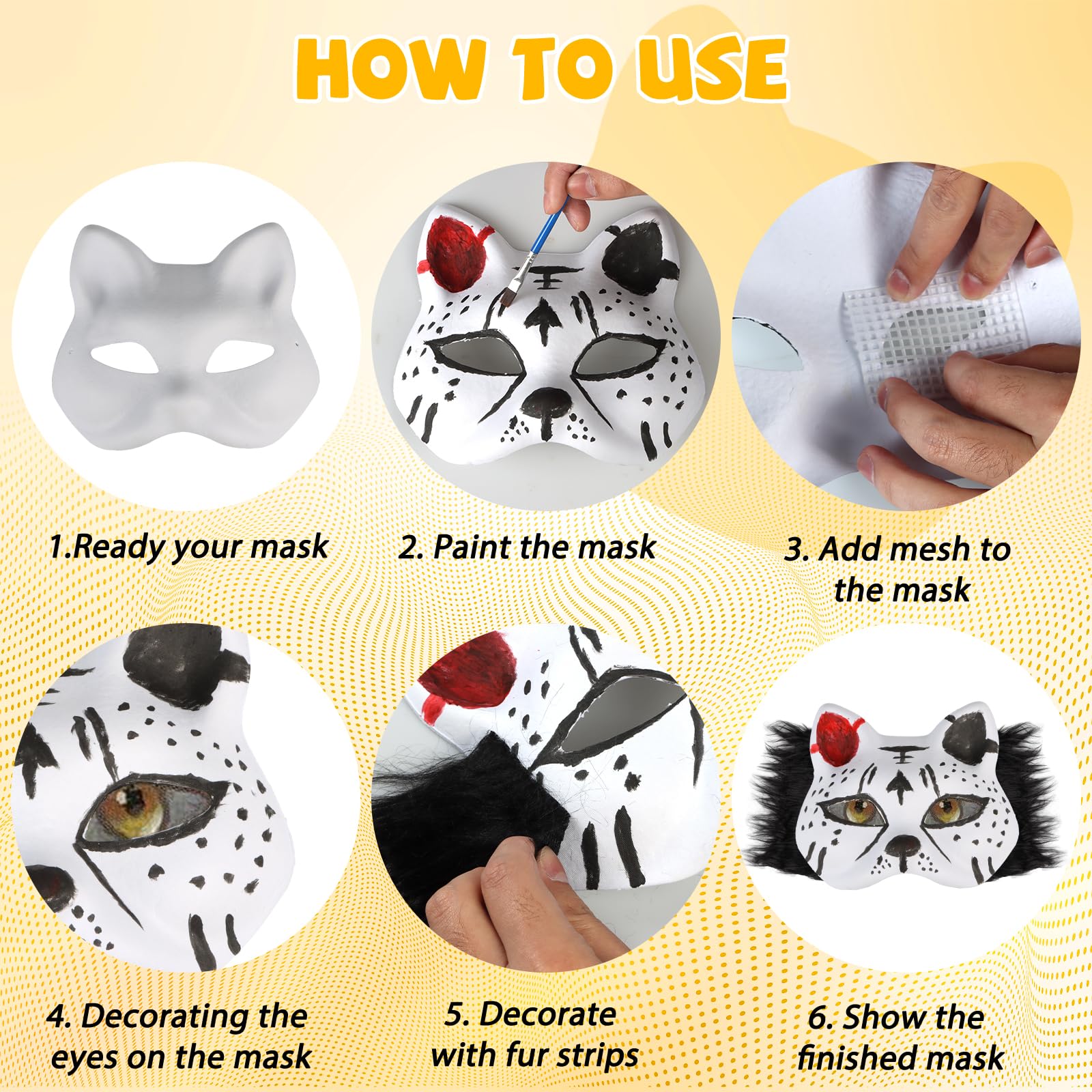 Giftota Therian mask kit eye mesh for see-through eye areas