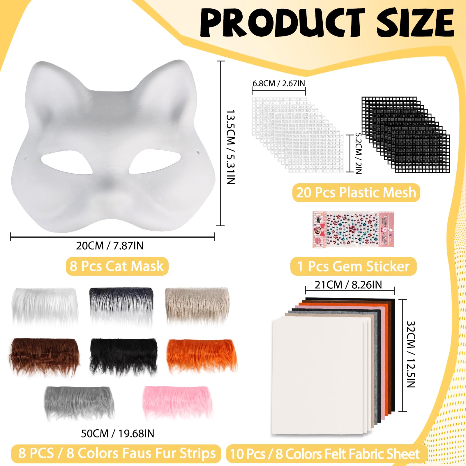 Giftota Therian mask kit soft faux fur for plush texture