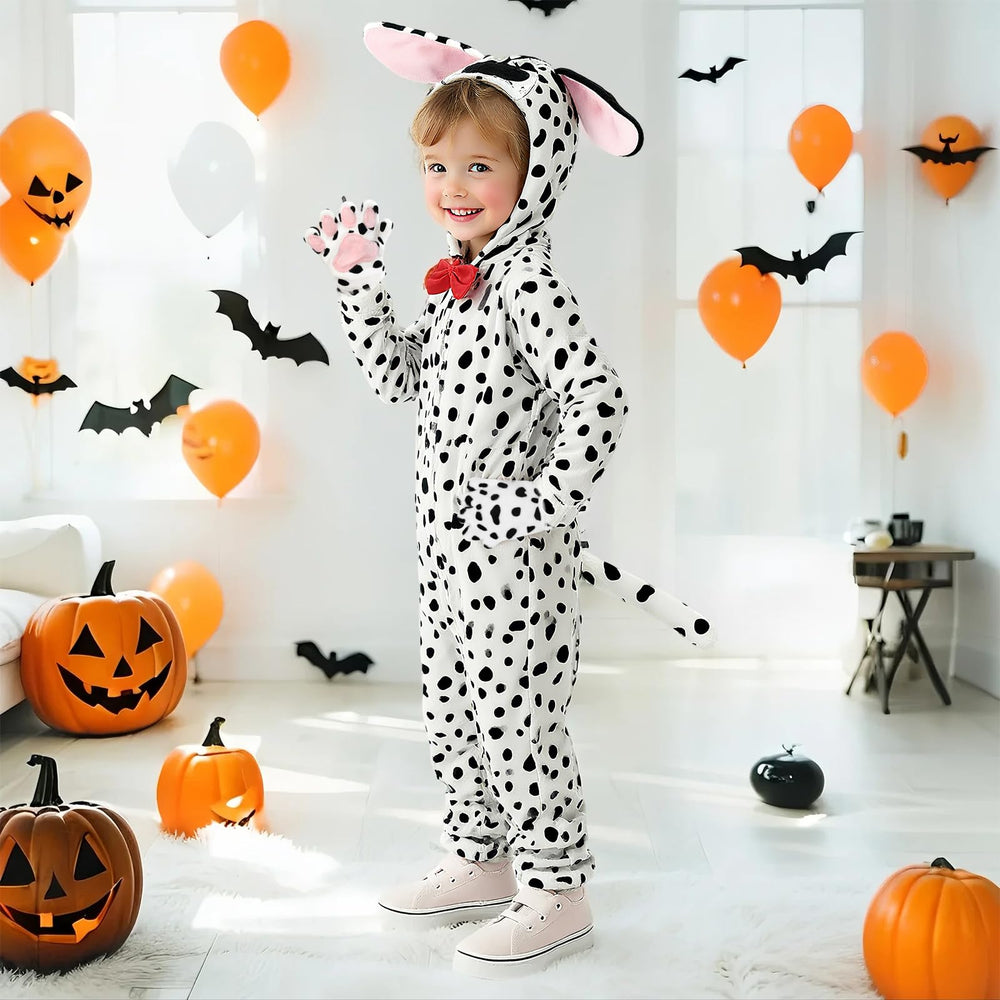 Gifts2U Dalmatian costume front and back zipper for easy changes