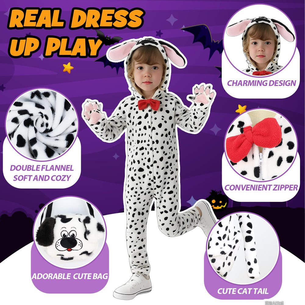 Gifts2U Dalmatian costume red bow adds playful charm
