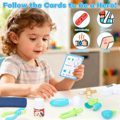 Gifts2U Kids First-Aid Kit toy thermometer supports realistic diagnosis play.