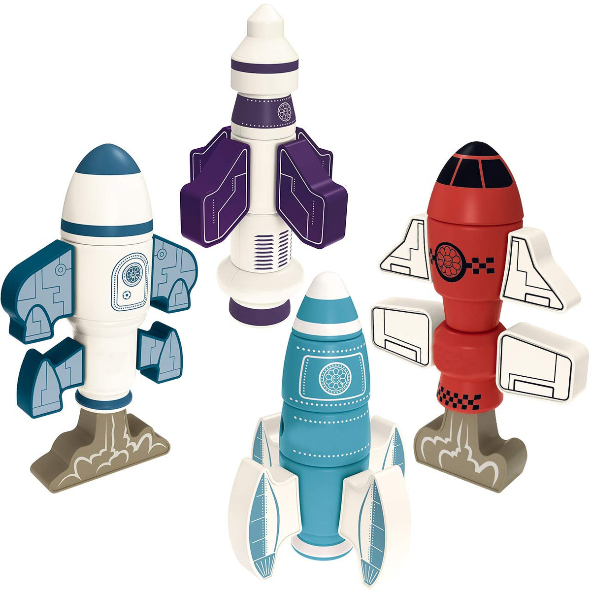Gifts2U magnetic rockets toy assembly boosts creativity and fine motor skills.