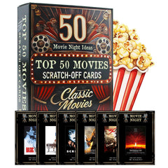 GIFTSFARM Top 50 scratch-off cards featuring vivid movie scenes for engaging movie nights