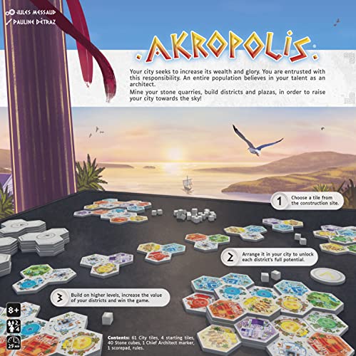 Gigamic Akropolis district zoning shows same-type buildings creating varied scoring opportunities.