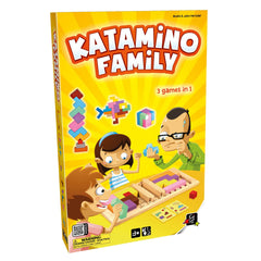 Gigamic Katamino Family wooden pieces on board boost spatial thinking.