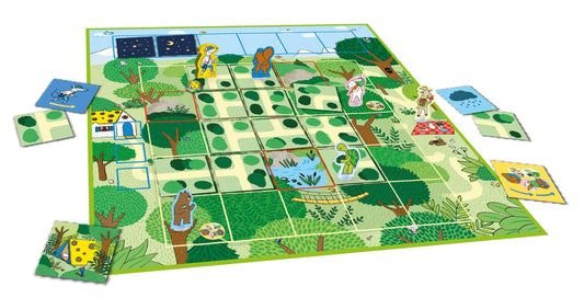 GIGAMIC Mr. Postmouse’s Picnic wooden pawns add tactile engagement for kids.