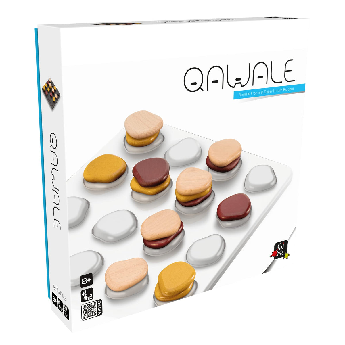Gigamic Qawale board setup showcases elegant wooden design for quick family play.