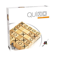 Gigamic Quixo wooden pieces closeup highlighting elegant wood tones for stylish game nights