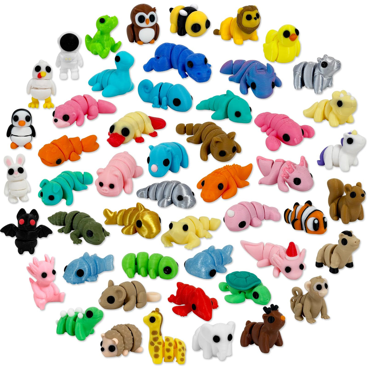 Giggiftrio articulated mini animals for desk display and playful decor.